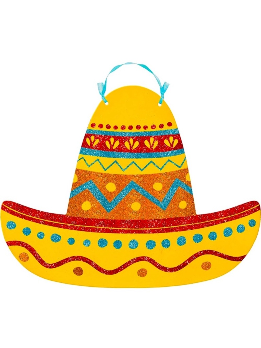 Amscan Sparkling Mexican Sombrero Sign - 9" x 11.5" - Eye-Catching Design